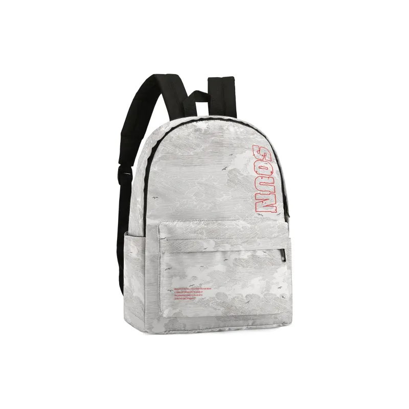 Soundbyte × ONRF Collaboration Polyester Students Backpack Laptop Bag Regular Unisex White-1
