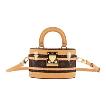 LOUIS VUITTON Coated Canvas With Leather Handbag Shoulder Bag Crossbody Bag Women's Brown