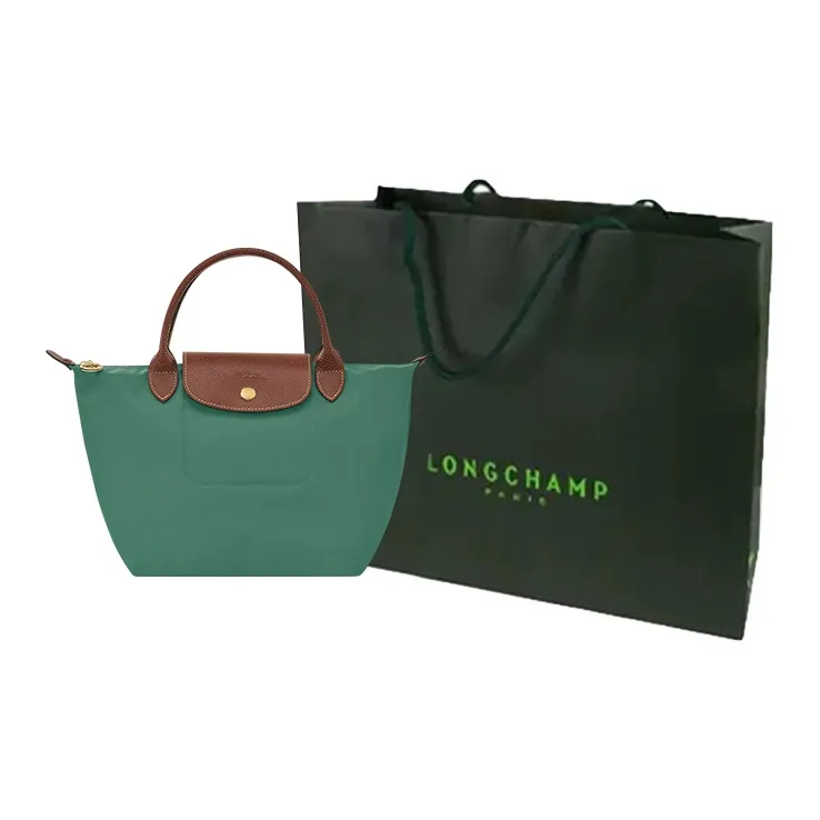 LONGCHAMP Le Pliage Polyamide Canvas With Leather Dumpling Bag Handbags Small Size Women's Sage-7