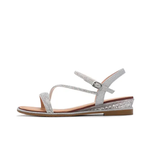 SATURDAY MODE Slide Slippers 3cm Women's Silver