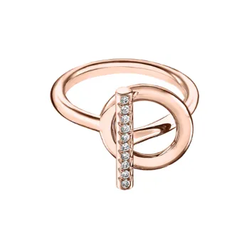 HERMES Echappee Rings Unisex Rose Gold