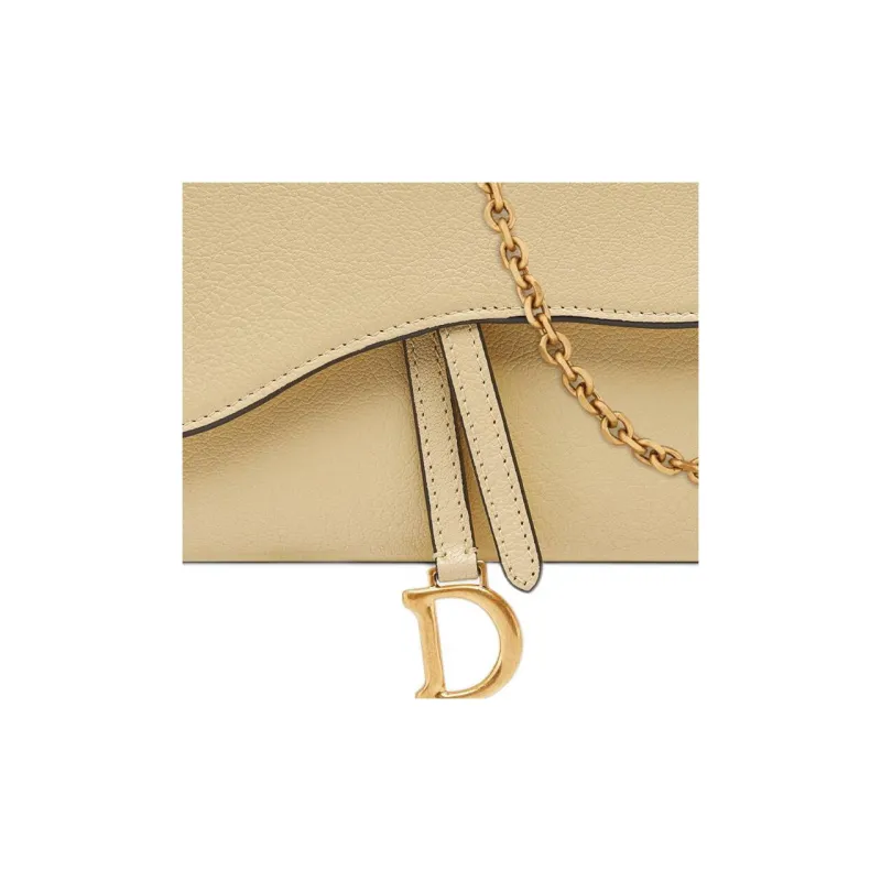 DIOR Saddle Sheepskin Saddle Bag, Shoulder Bag, Crossbody Bag, Wallet Women's Light Yellow/Light Yellow-6