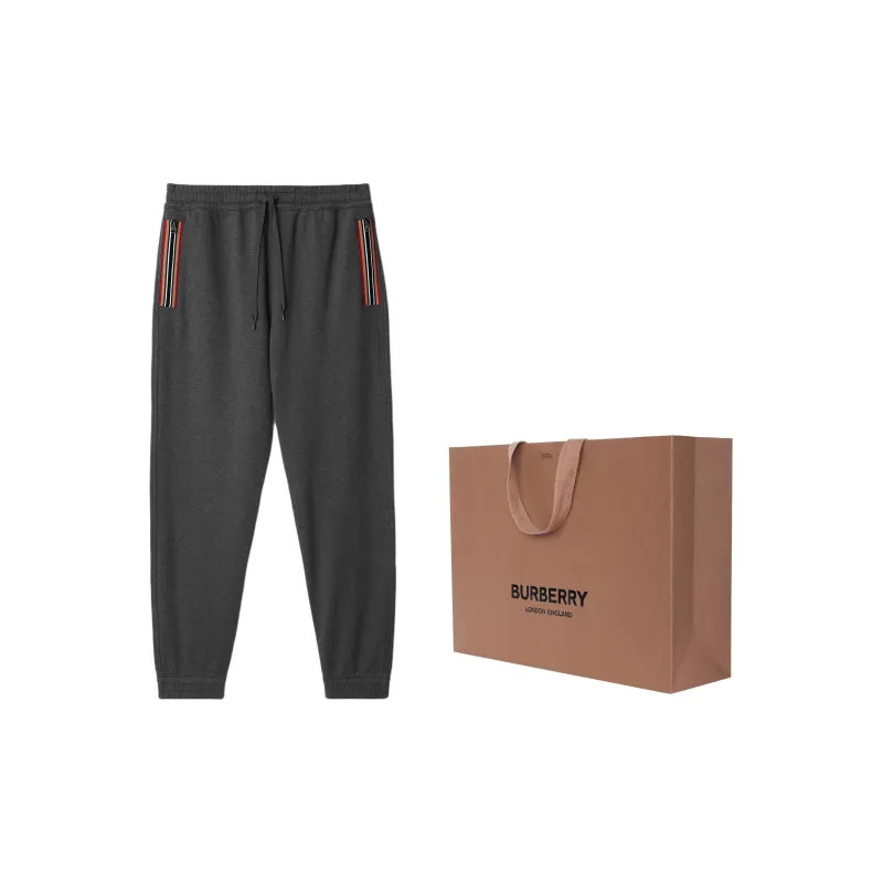 Burberry Knitted Sports Pants Men's Dark Gray-2