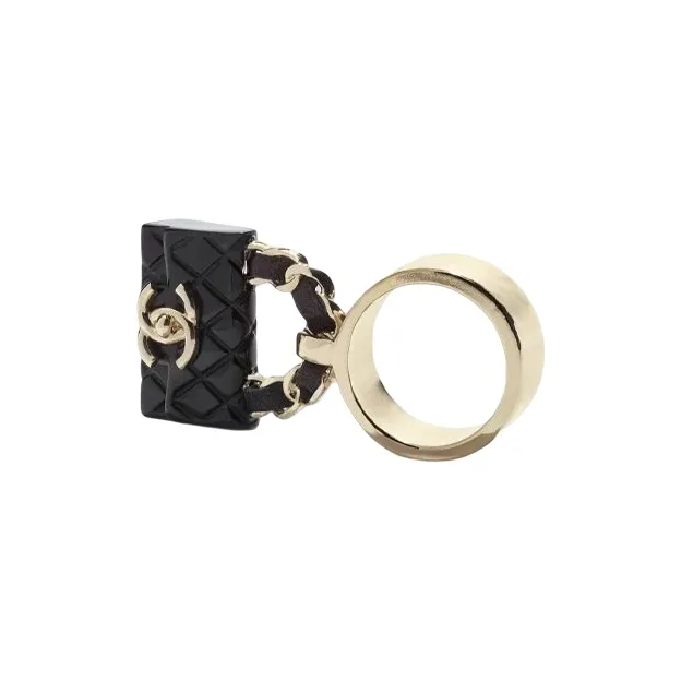 CHANEL Rings Women's Gold/Black-1