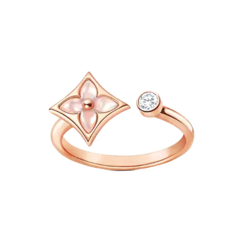 LOUIS VUITTON Color Blossom Mini Star Ring Pink Gold White Mother of Pearl And Diamond