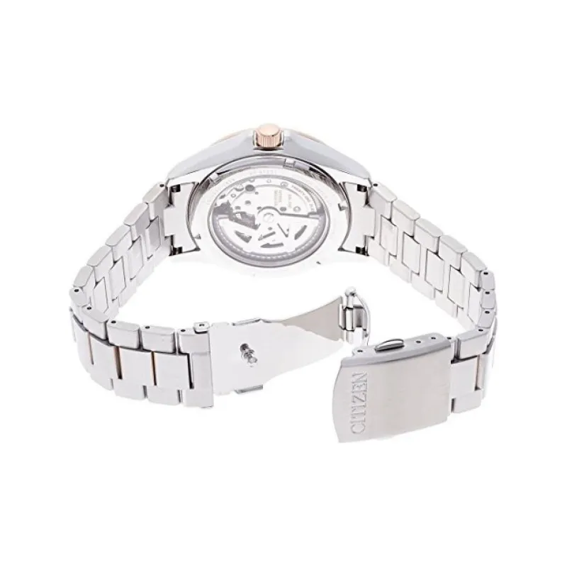 CITIZEN Automatic Mechanical Movement Gold Plated Stainless Steel Strap Watch Men's Watches Black Dial NP1014 51E-1