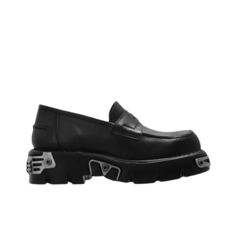 Vetements Logo-embossed Leather Loafers-1