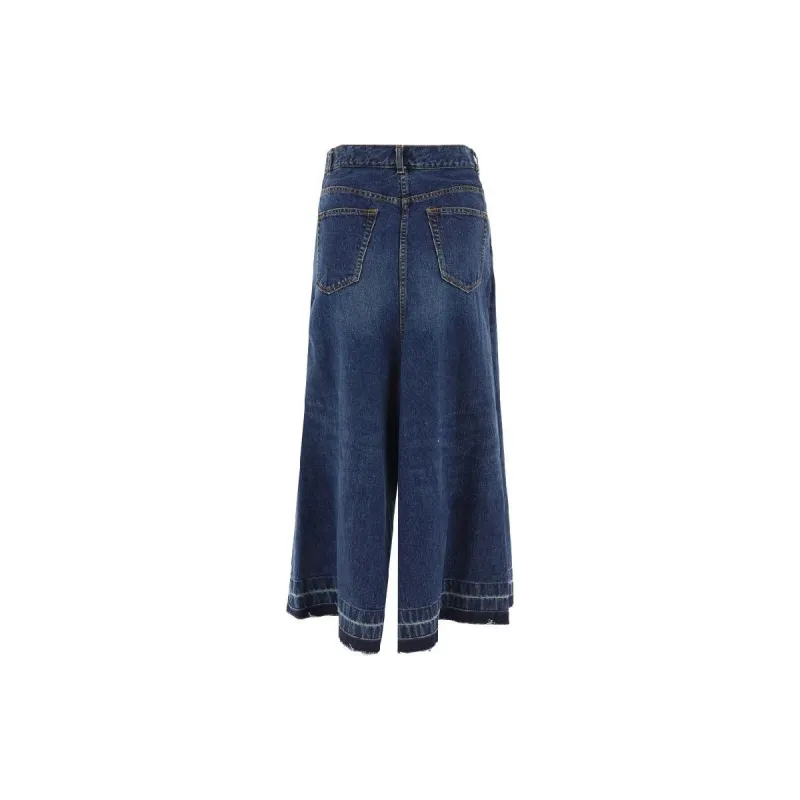 Sacai Denim Long Skirts Women's Blue-1