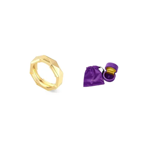 GUCCI Link To Love Series Rings Unisex Gold