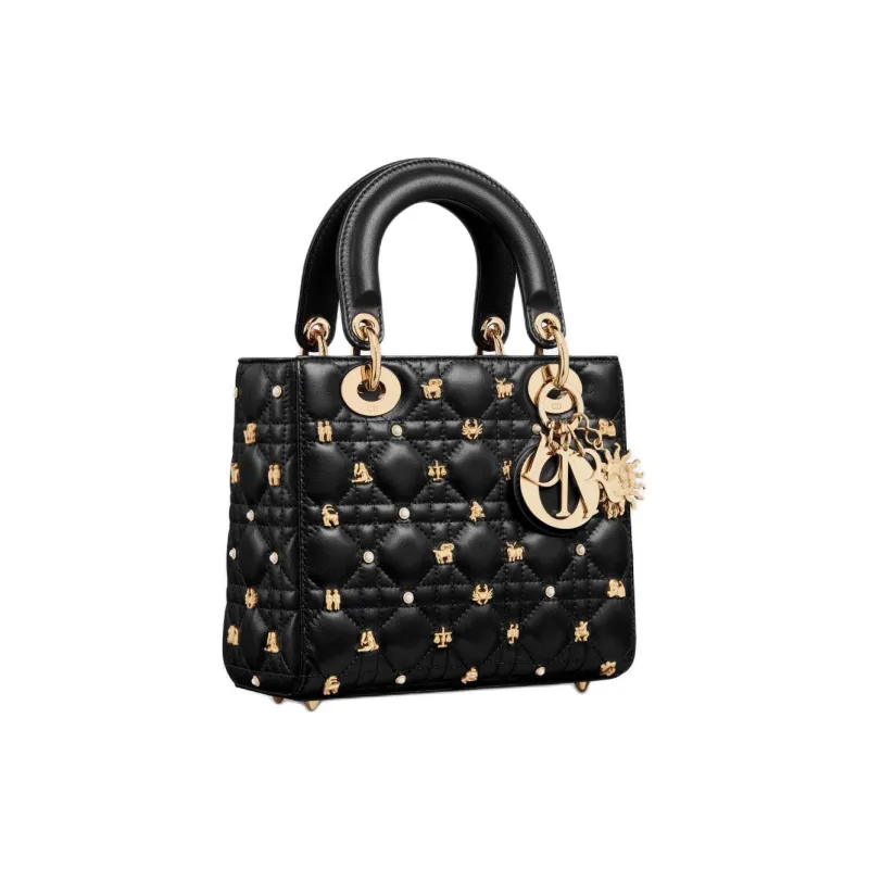 DIOR Lady DiorMy ABCDior Cow Leather Dior Bag Shoulder Bag Crossbody Bag Handbag Small Size Women's Black-1