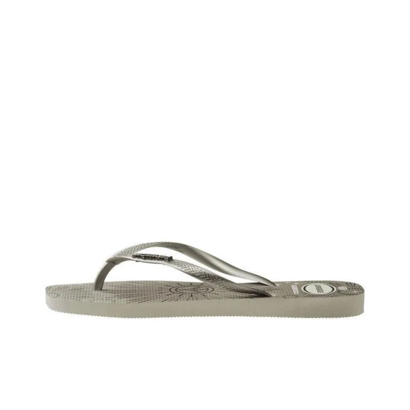 Havaianas Slim Square Metallic Flip Flops Women's Gray-0