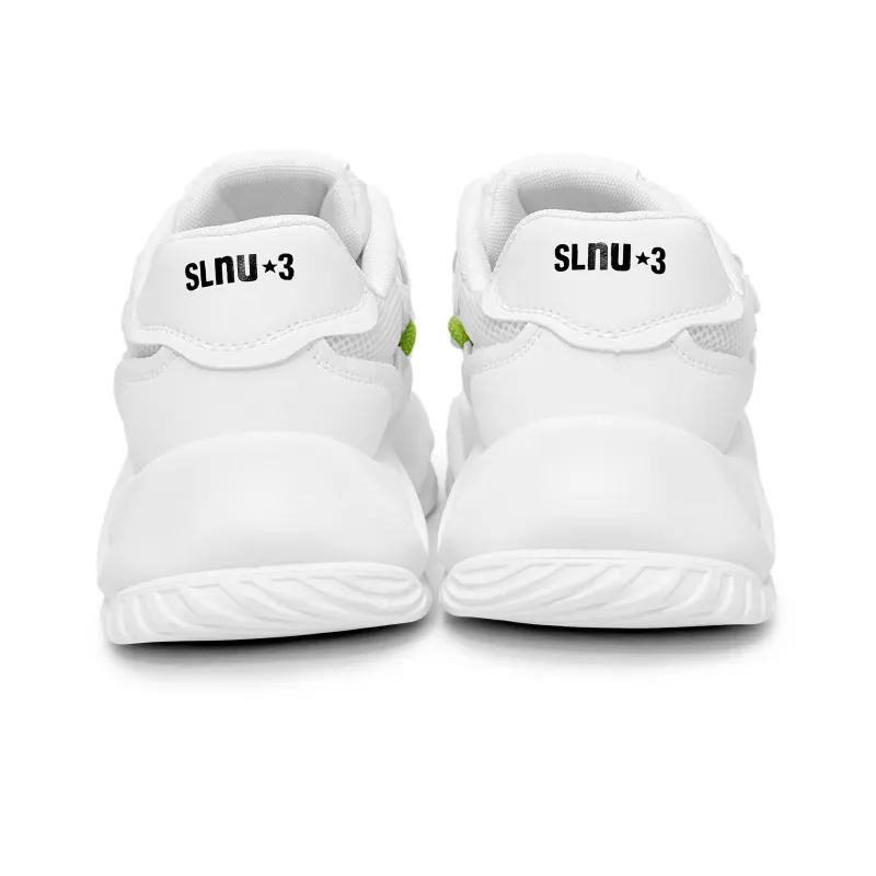 SLNU 3 Anti Slip And Wear Resistant Breathable Low Top Skateboard Shoes Men's White-4