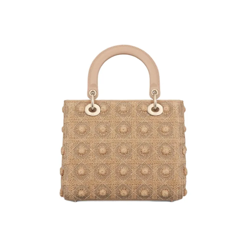 DIOR Lady Dior Cotton Fabric Lady Dior Bag, Shoulder Bag, Crossbody Bag, Handbag Medium Size Women's Natural-3