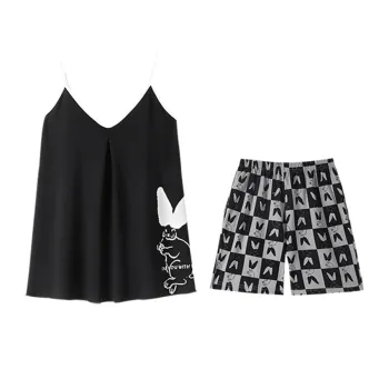 Tianmicat Pajama Set Women's Black