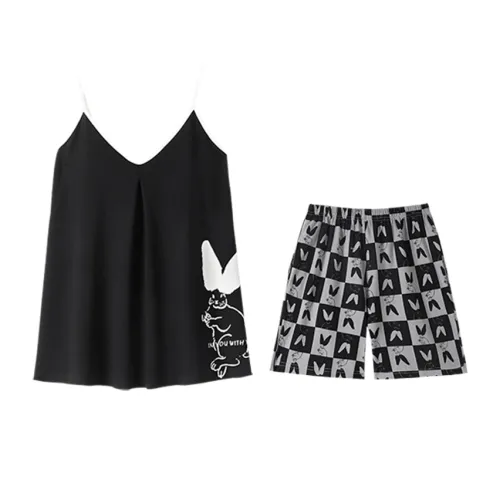 Tianmicat Pajama Set Women's Black