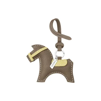 Bezzo Lambskin Keychain Bag Pendant Car Pendant Unisex Earth Brown Aurora Green