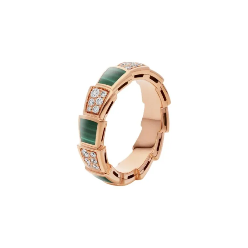 BVLGARI Serpenti Series 18K Rose Gold Rings Unisex-1