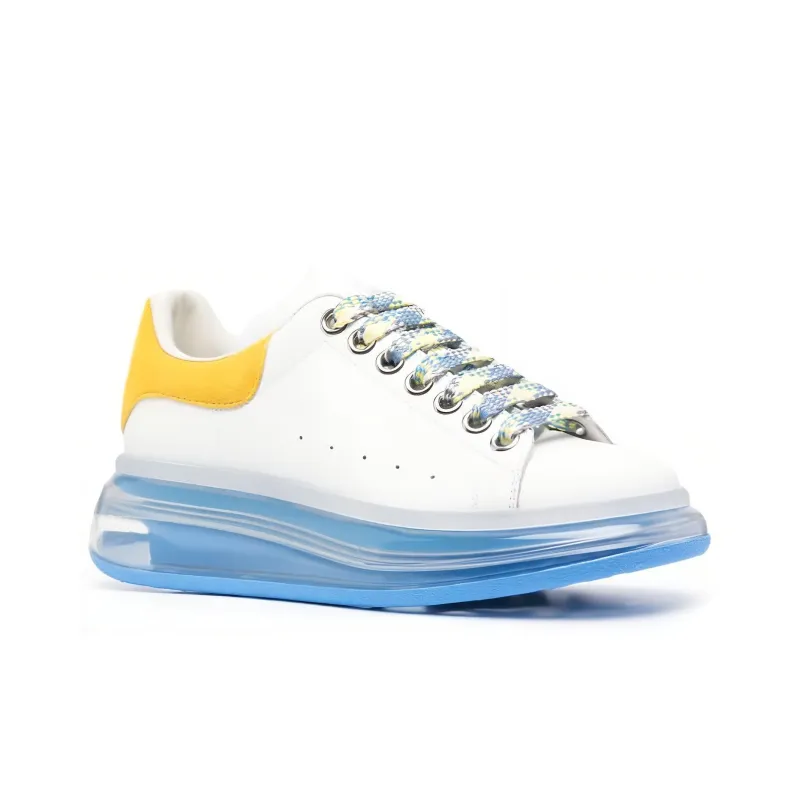 Alexander McQueen Clear Oversole Larry Sneakers 'White Blue Yellow' Women's-3