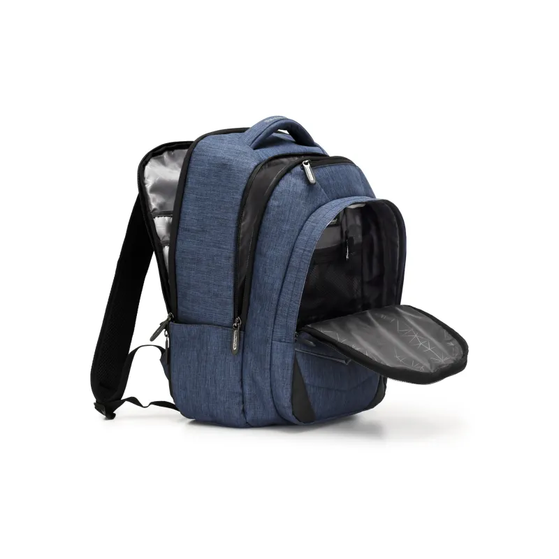 Traveler's Choice Fabric Commute Backpack Unisex Deep Sea Blue/Subtle Grey/Starry Black-16