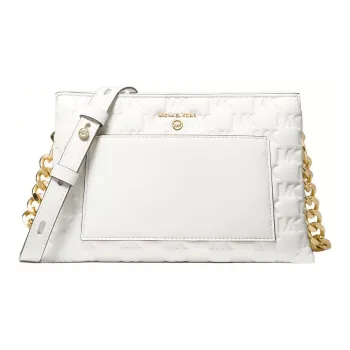 MICHAEL KORS Jet Set Charm Artificial Leather Shoulder Bag, Crossbody Bag Tubas Women's White