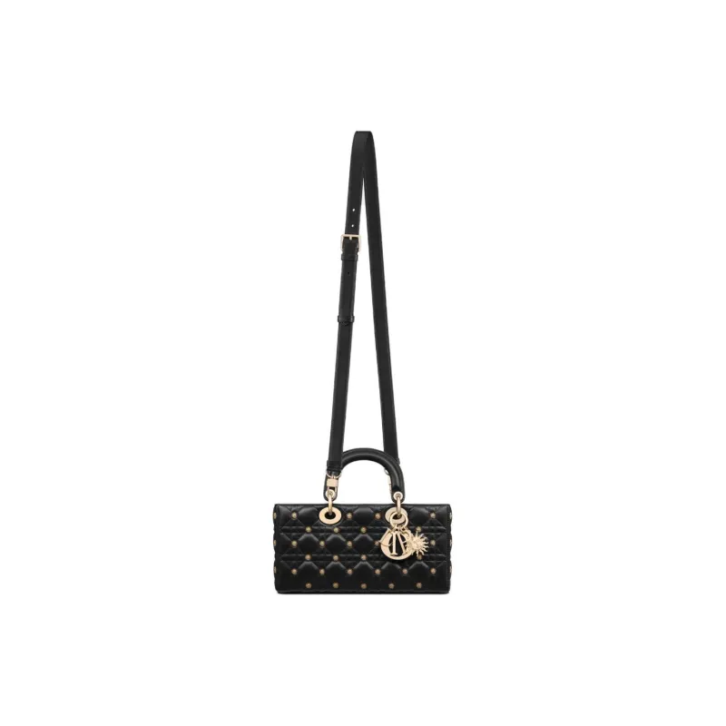 DIOR Lady D Joy Sheepskin Lady Dior Bag, Shoulder Bag, Crossbody Bag, Handbag Medium Size Women's Black-2