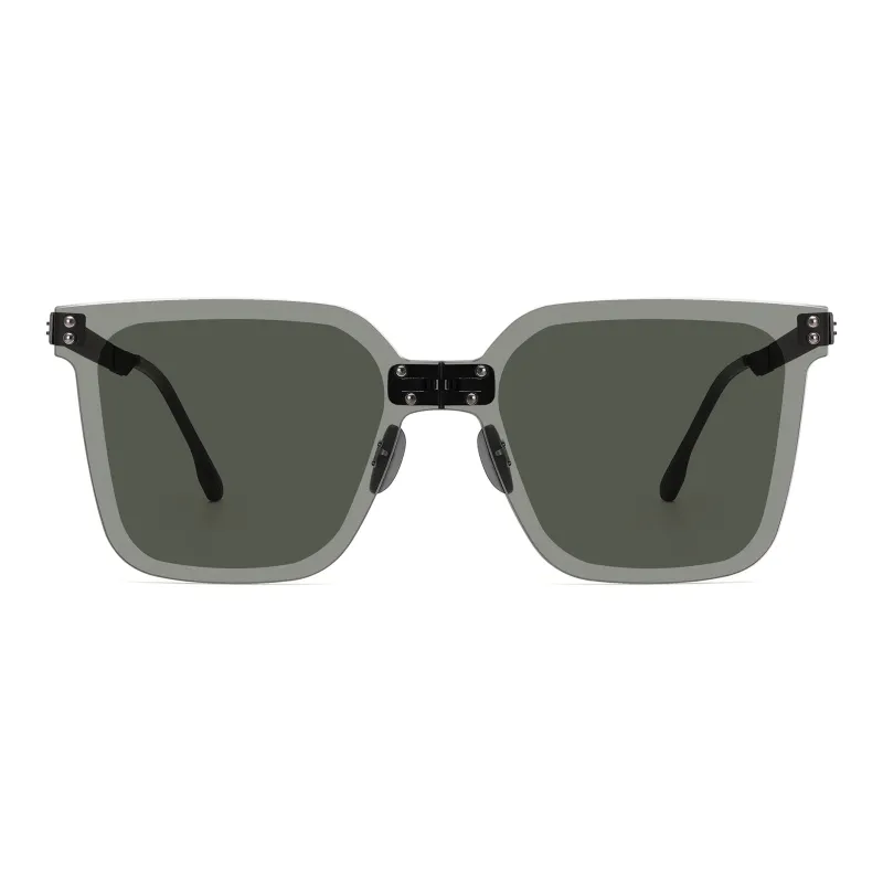 PULAIS Square Sunglasses Unisex Black-9