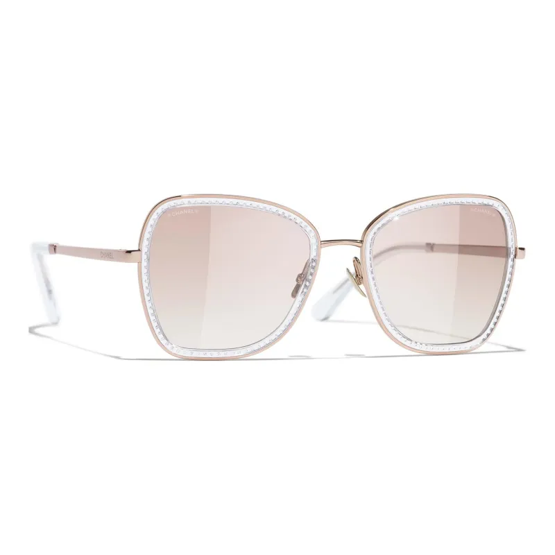 CHANEL Square Sunglasses Unisex Pink-1