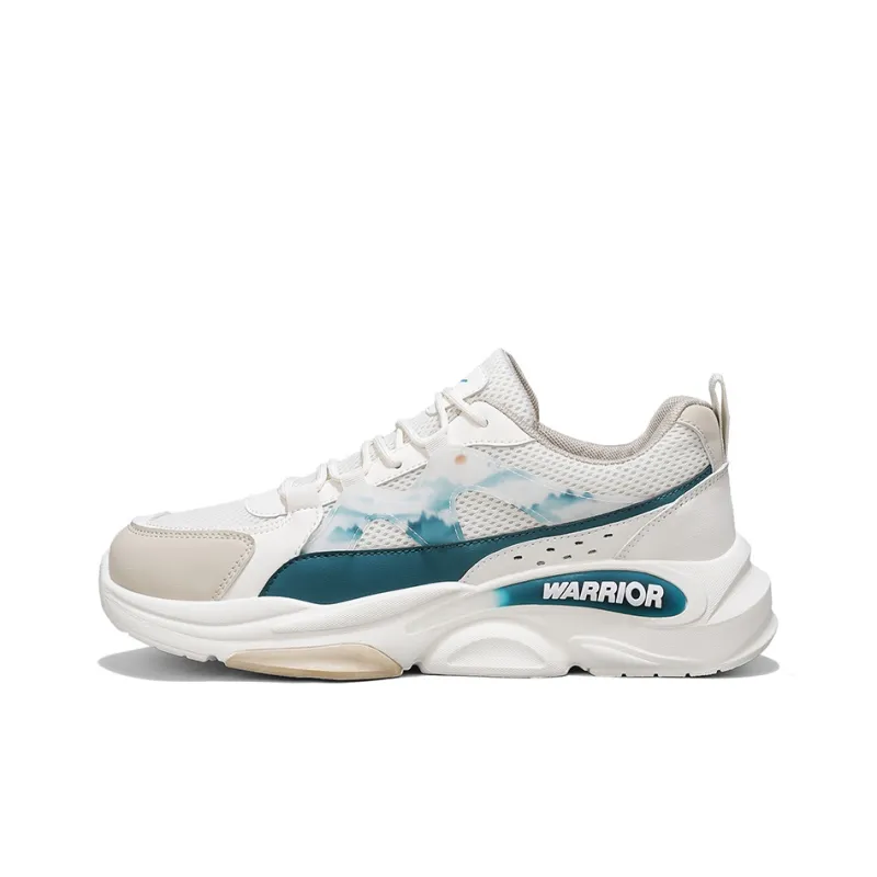 Warrior Ink Wash Painting Collection Height Increasing Low-Top Chunky Sneakers Men's White Blue-16