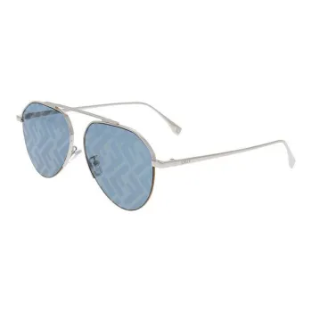 FENDI Alloy Aviator Sunglasses Unisex Silver