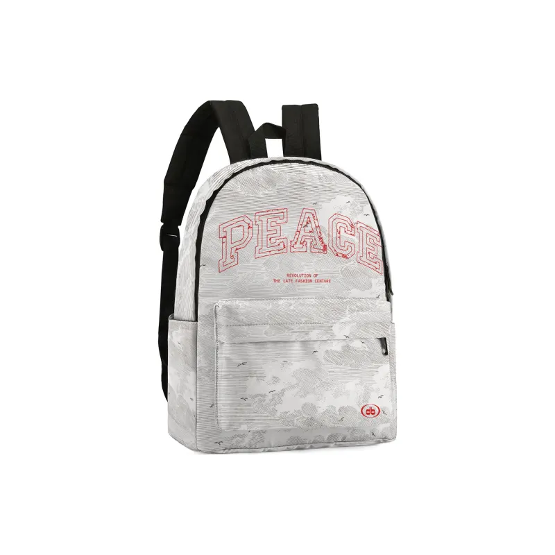 Soundbyte × ONRF Collaboration Polyester Students Backpack Regular Unisex White-1