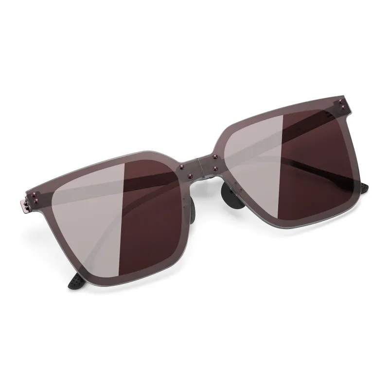 PULAIS Square Sunglasses Unisex Black-15