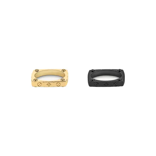 LOUIS VUITTON Rings Unisex Gold Black