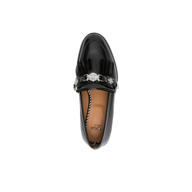 TOGA VIRILIS Stud-embellished Leather Loafers-4