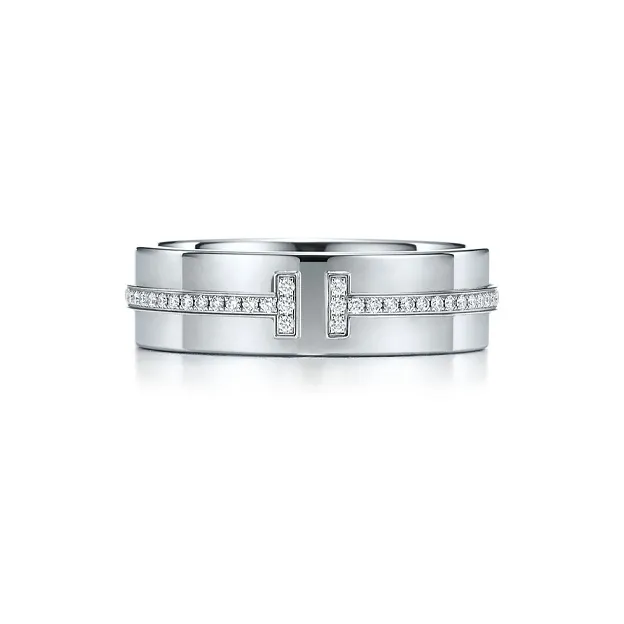 TIFFANY & CO. T 18K White Gold Rings Unisex-0