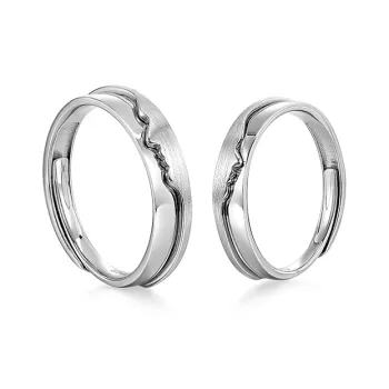 KADER S925 Silver Rings Unisex Silver White Goddess Zhen Xiang Festival Box