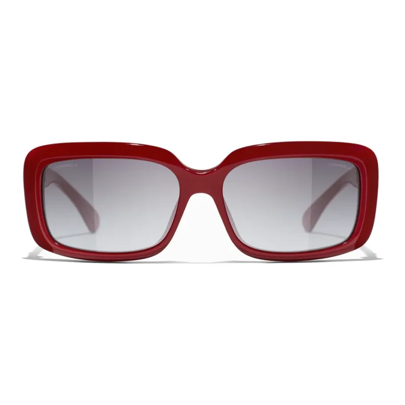 CHANEL Rectangular Sunglasses Unisex Red-0