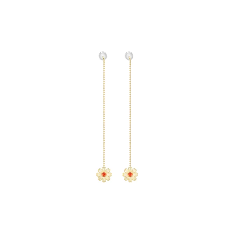 Narcii 925 Sterling Silver 18K Gold Plated Drop Earrings Unisex-2