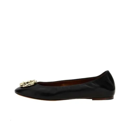 Lanvin Buckled Leather Ballerina Shoes