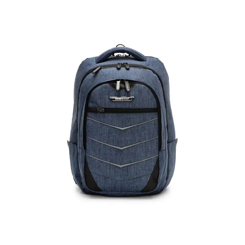 Traveler's Choice Fabric Commute Backpack Unisex Deep Sea Blue/Subtle Grey/Starry Black-12
