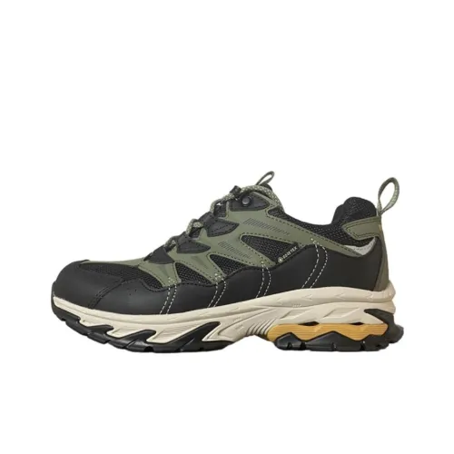 TOREAD Cushioned Slip-Resistant Low-Top Hiking Trekking Shoes Men's Green Black