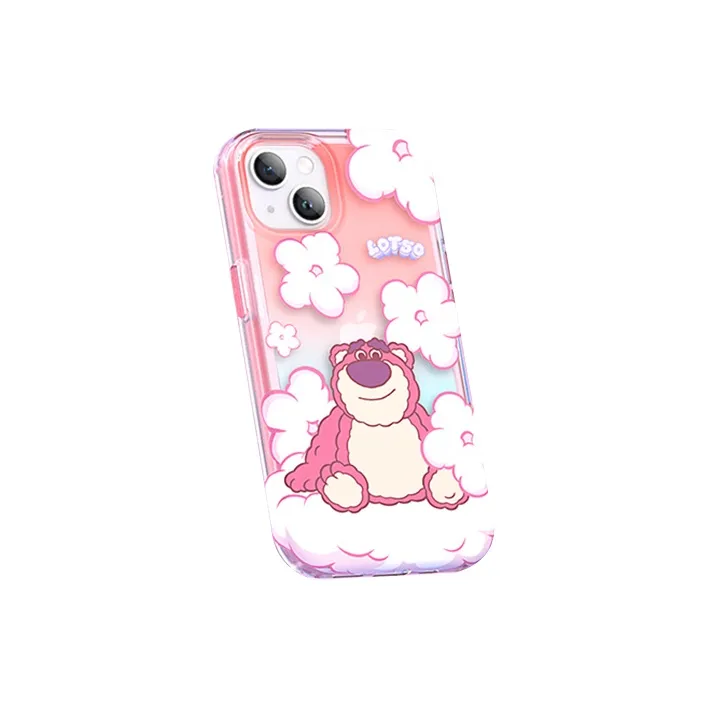 Disney Silicone Material Rainbow Strawberry Bear Phone Cases Available For Iphone15 Girlish-15