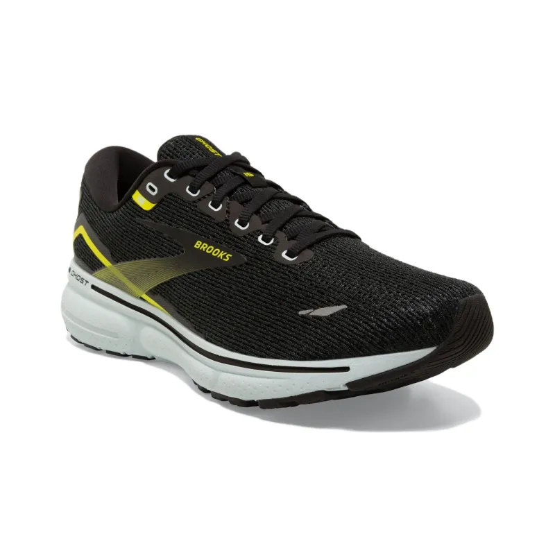 Brooks Ghost 15 Cushioning Wear-Resistant Low-Top Sports Men's Black Yellow-2