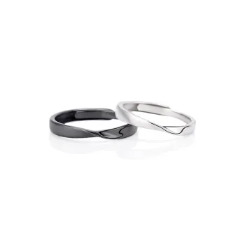 FireMonkey S925 Silver Couple Rings Unisex