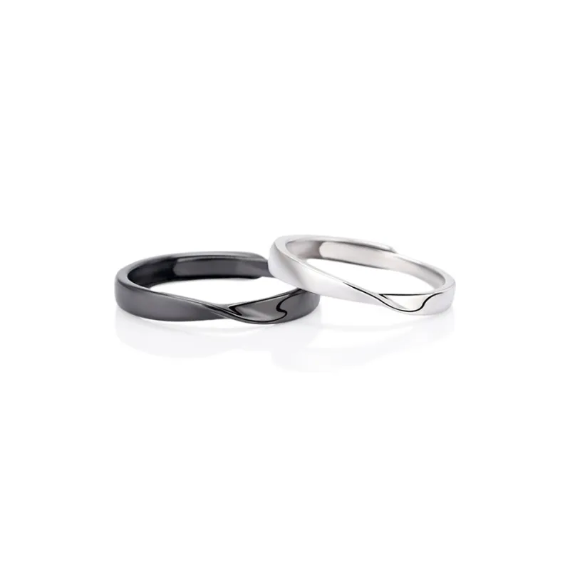 FireMonkey S925 Silver Couple Rings Unisex-0