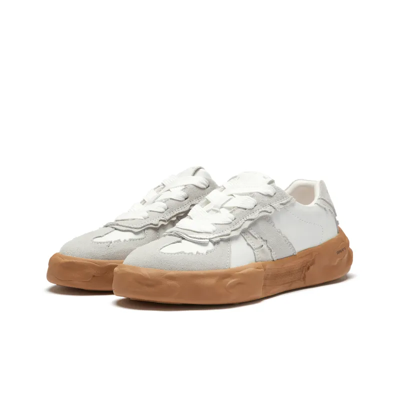 Soilios Anti Slip And Wear Resistant Lightweight Low Top Skateboard Shoes Unisex Toothpowder-1