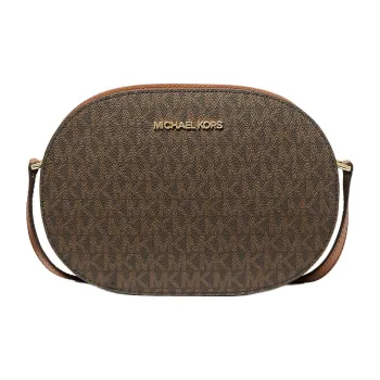 MICHAEL KORS Jet Set Travel Canvas Shoulder Bag, Crossbody Bag Medium Size Women's Brown