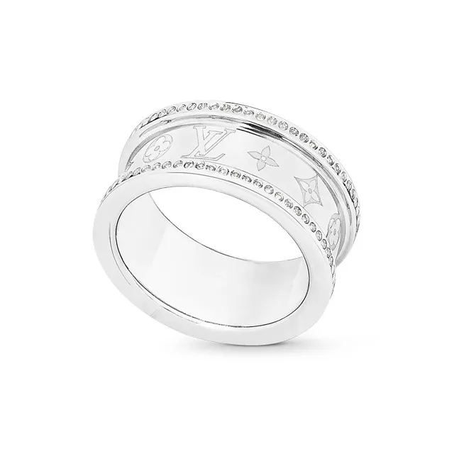 LOUIS VUITTON Metal Rings Men's Silver-2