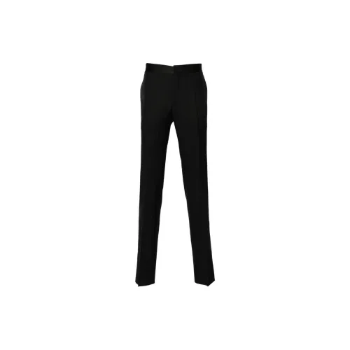 Canali Satin-trim Wool Tailored Trousers