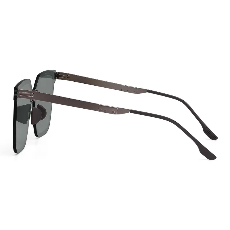 PULAIS Square Sunglasses Unisex Black-10
