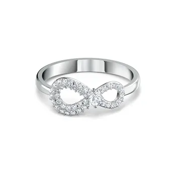 Swarovski Infinity Rhodium Plated Rings Women's White